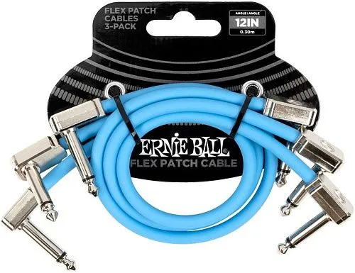 Ernie Ball 6461 Набор из 3-х инструментальных кабелей с угловыми джеками.